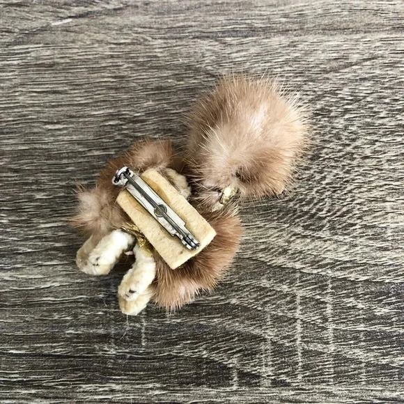 Vtg Handcrafted  Fur Poodle Brooch - Picture 5 of 8